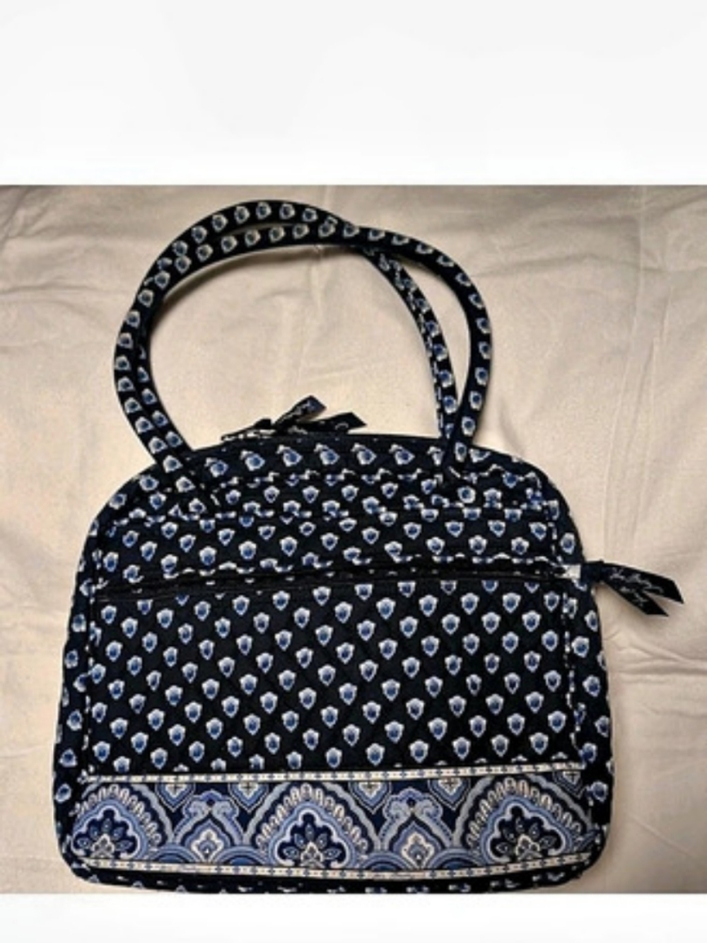 Vera Bradley Day Off Satchel Paisley Cotton Shoulder Bag in Blue